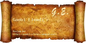 Gaebl Elemér névjegykártya